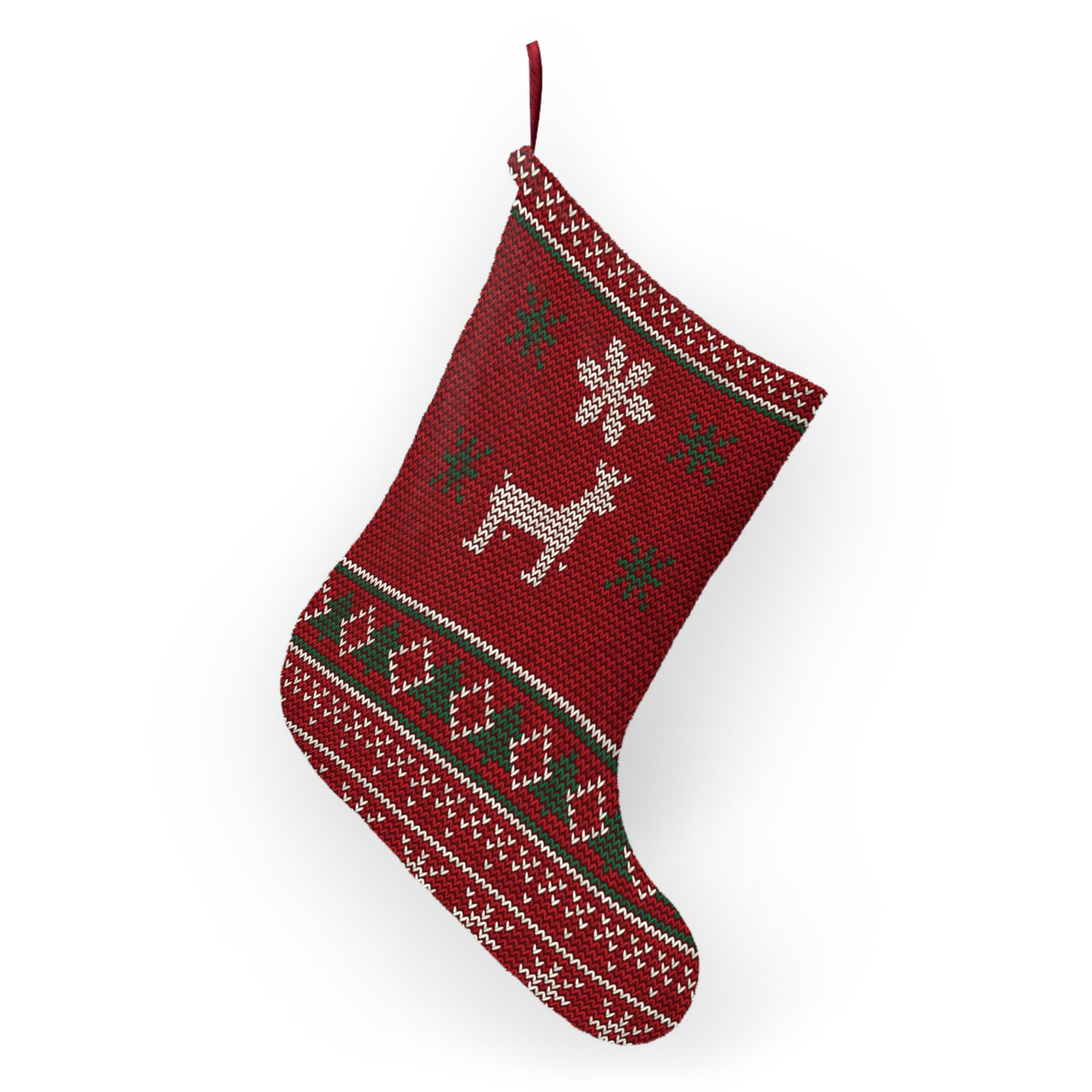 Cozy Knit Reindeer Stocking
