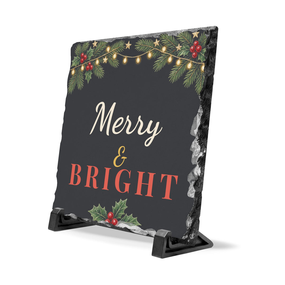 Merry & Bright Slate Sign