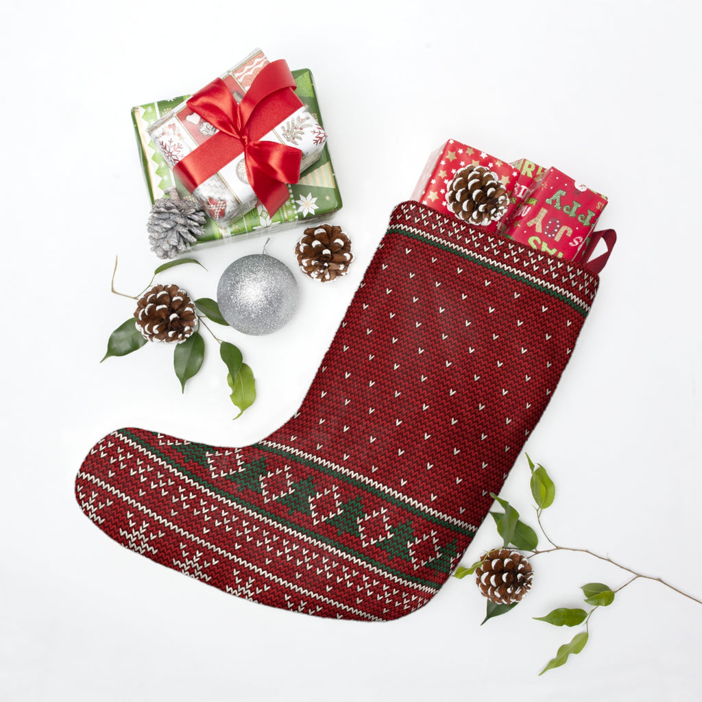 Cozy Knit Reindeer Stocking