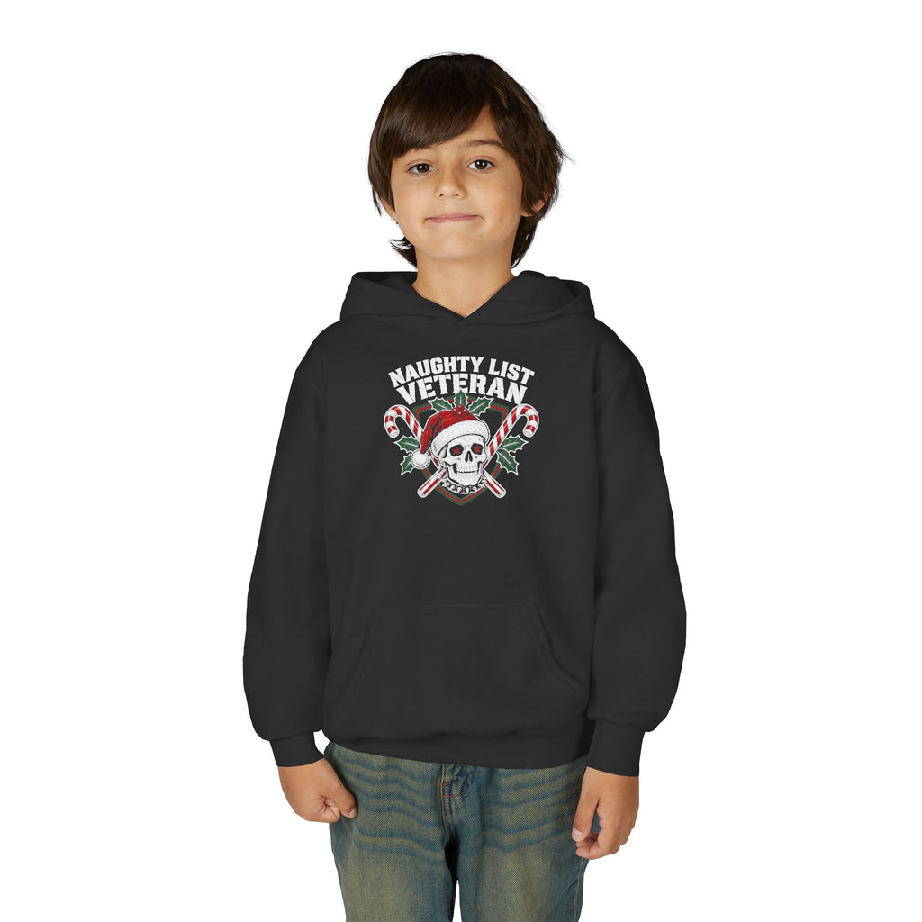 Naughty List Veteran Kids Christmas Hoodie