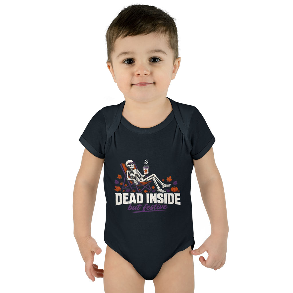 Dead Inside (But Festive) Baby Onesie