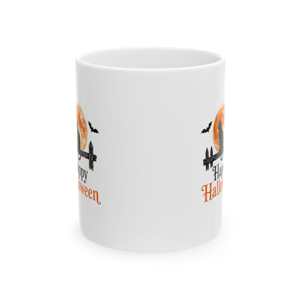 Black Cat Happy Halloween Mug