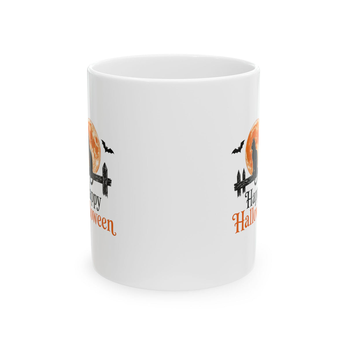 Black Cat Happy Halloween Mug