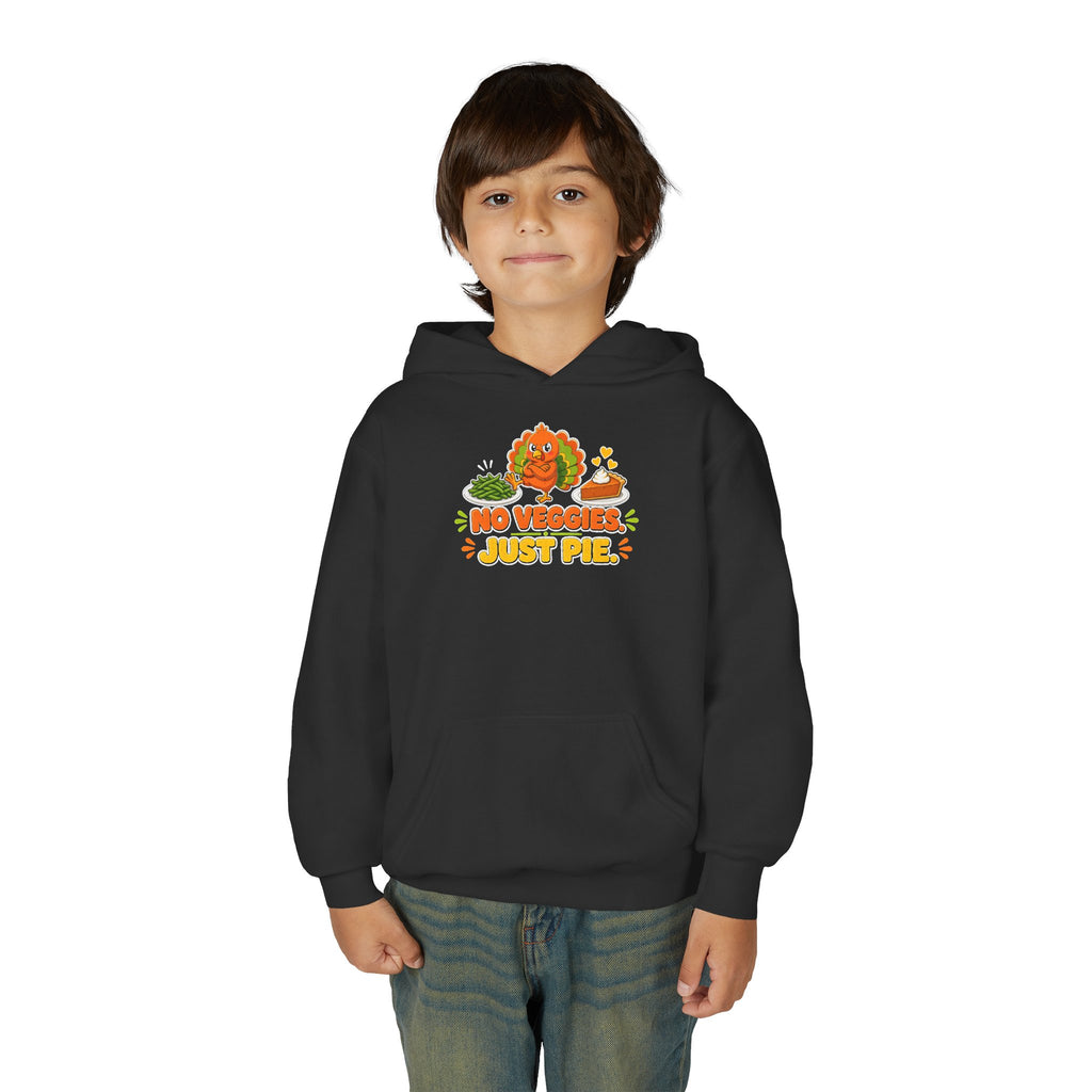 No Veggies Just Pie Kids Thanksgiving Hoodie