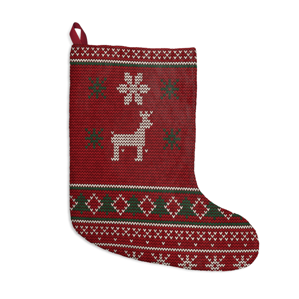 Cozy Knit Reindeer Stocking