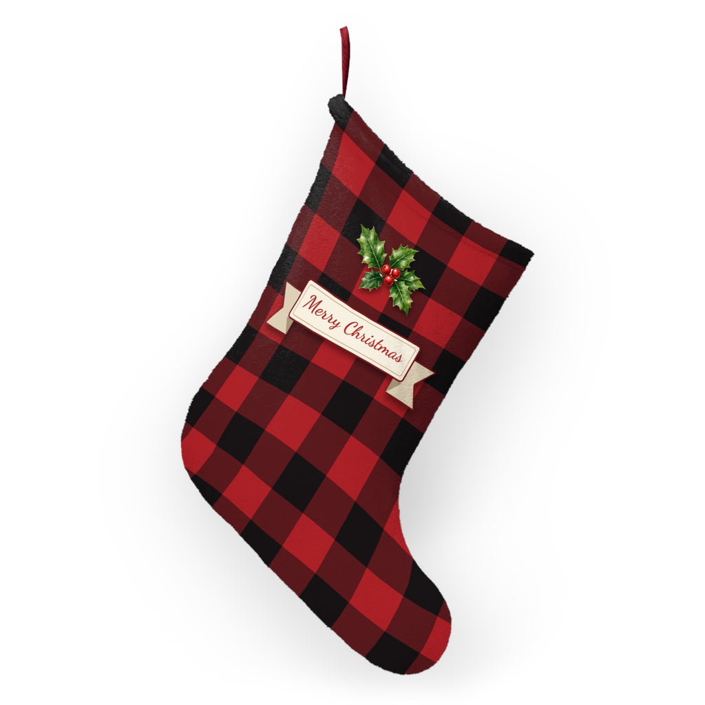 Buffalo Plaid Merry Christmas Stocking