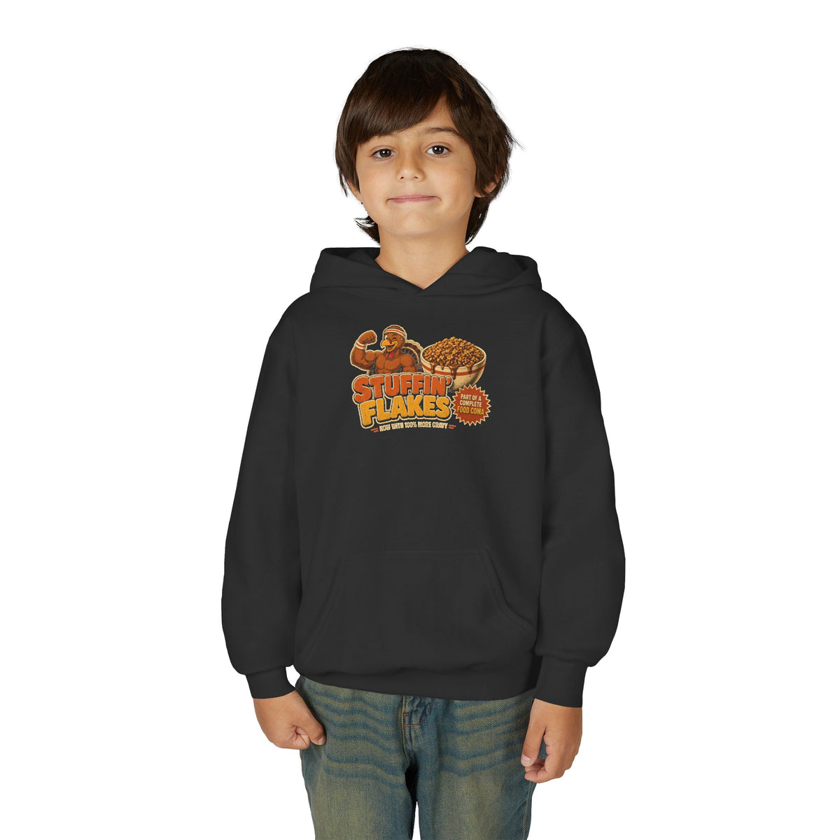 Stuffin' Flakes Kids Thanksgiving Hoodie