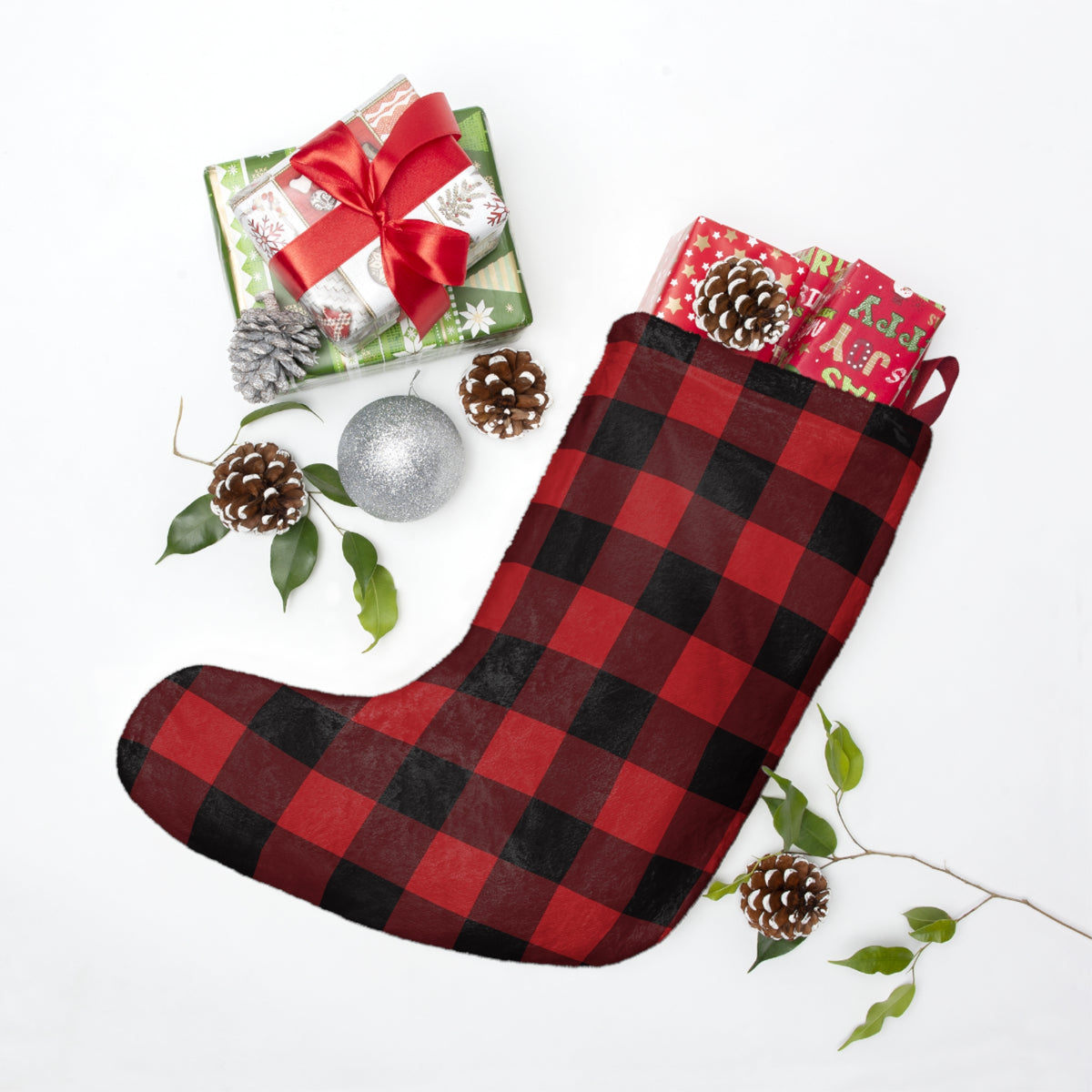 Buffalo Plaid Merry Christmas Stocking