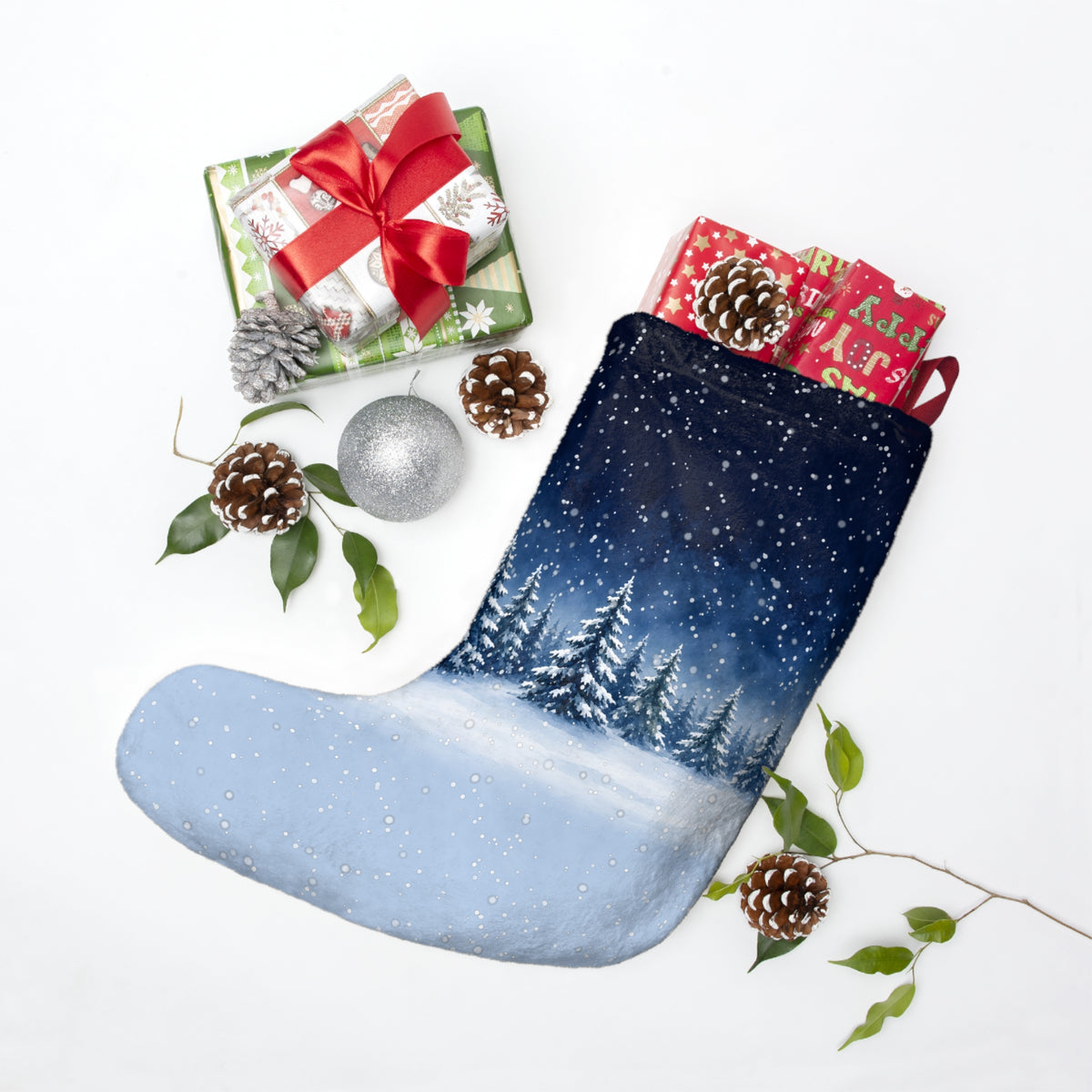 Let It Snow Snowy Pines Stocking